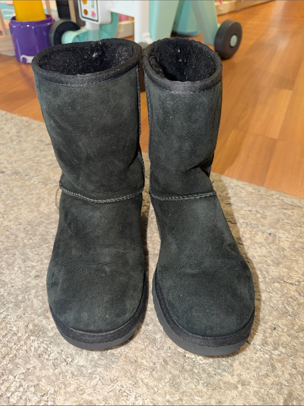 UGG  Black Suede Mid-Calf Boots